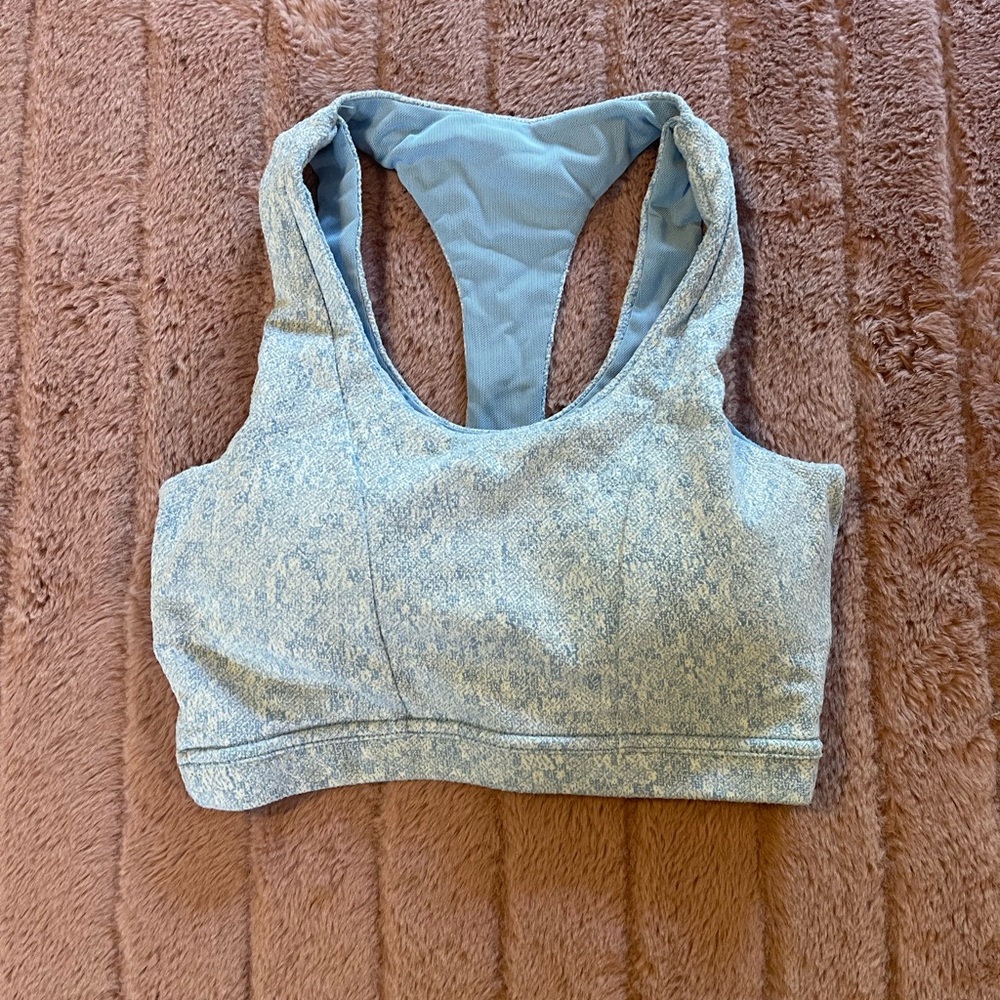 Blue and White Gymshark Sports Bra